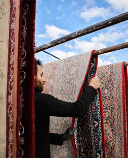 خشک کردن قالی در قالیشویی کوی کارمندان کرج